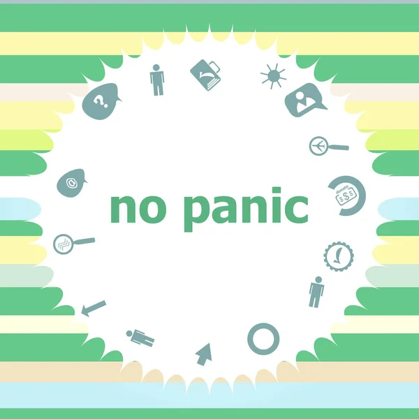 Text No panic. Social concept . Infographics icon set. Icons of maths, graphs, mail and so on. — Stock Photo, Image