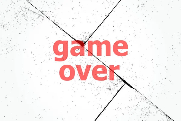 Tekst Game over. Web ontwerpconcept. Close-up van een ruw getextureerde grunge achtergrond — Stockfoto