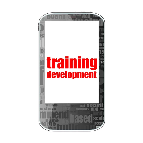 Education and learn concept. Training Development. Detailed modern smartphone isolated on white — Stock Photo, Image