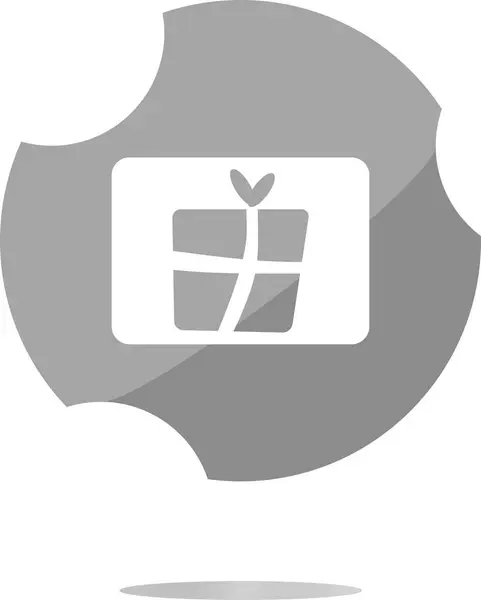 Dárková ikona - kovové tlačítko aplikace pro Vánoce a Halloween — Stock fotografie