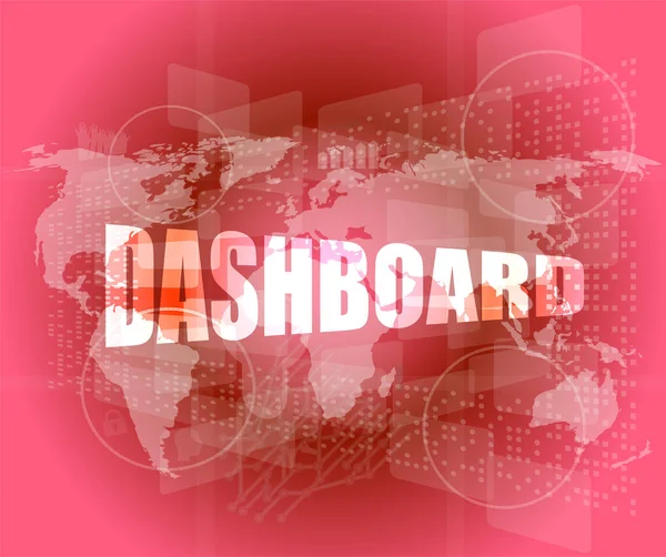 Dashboard word on digital binary touch screen — Stock Photo, Image