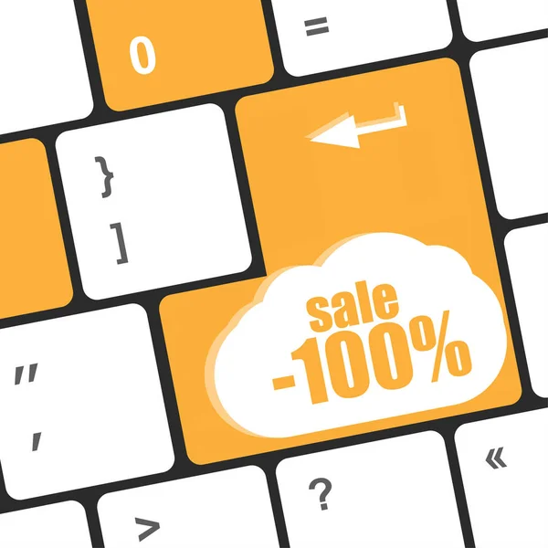 Кнопки клавіатури зі знижкою крупним планом як концепція онлайн-продажу — стокове фото