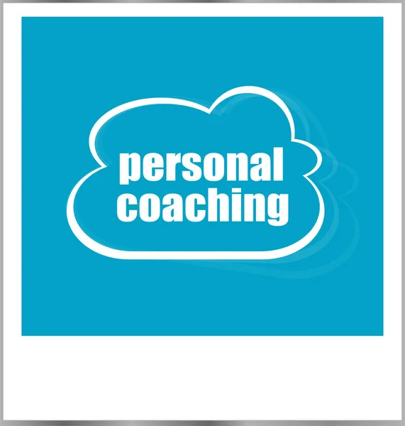 Personal coaching word business concept, photo frame isolated on white — Stock Photo, Image