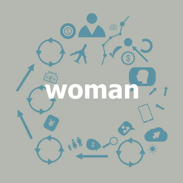 Text Woman. Social concept . Universal and standard icons for web and app — Stock Photo, Image