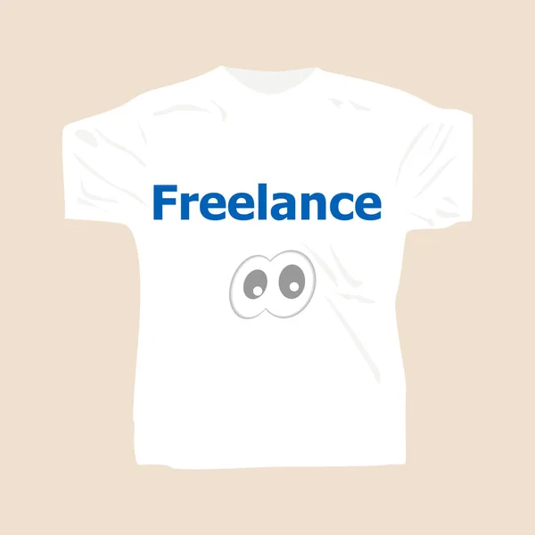 En freelance. Homme portant un t-shirt blanc blanc — Photo