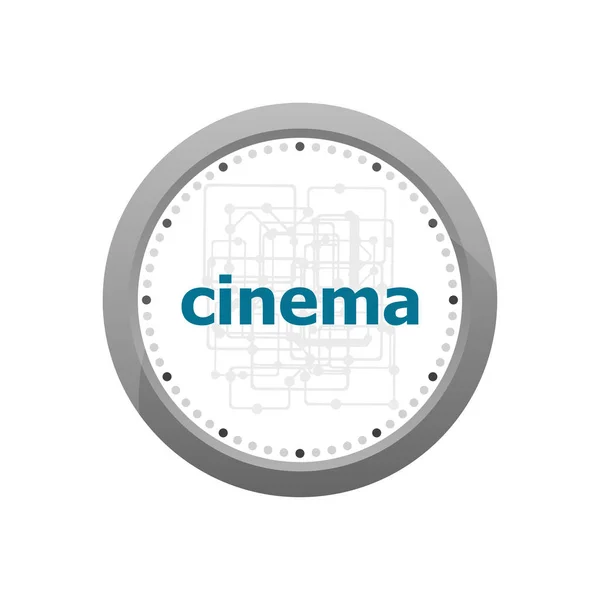 Cinema word on digital screen. information concept . Abstract wall clock isolated on a white background — Stock Photo, Image