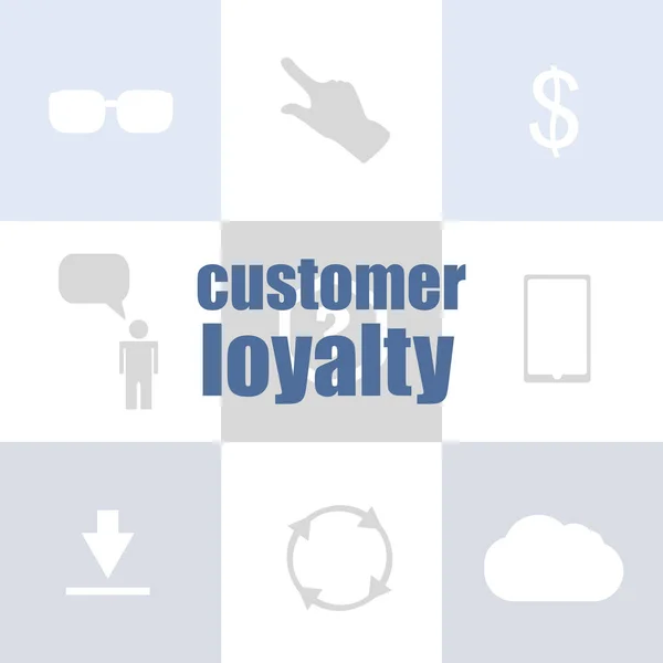 Text Customer loyalty. Marketing concept . Infographic template for presentations or information banner — Stock Photo, Image
