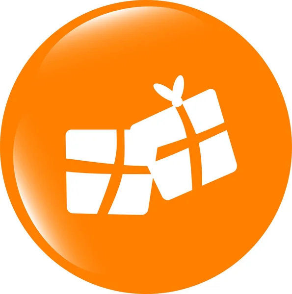 Webb ikon med presentförpackningar set, semester koncept — Stockfoto