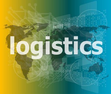 iş kavramı: lojistik kelime dijital ekranda