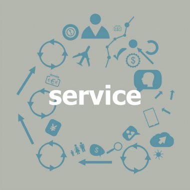 Metin hizmeti. İş kavramı. Web ve app için evrensel ve standart simgeler