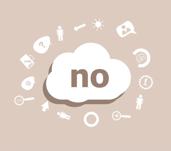 Text No. Education concept . Icons set for cloud computing for web and app