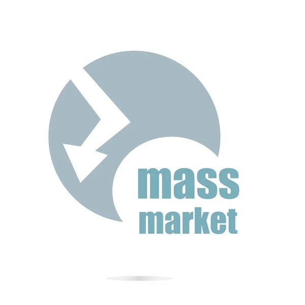 Mercado de masas Texto. Concepto de negocio. Elemento logo y web abstracta Icono — Foto de Stock