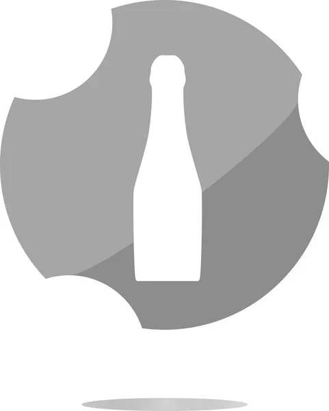 Láhev s pitím - ikona lesklé tlačítko izolované — Stock fotografie
