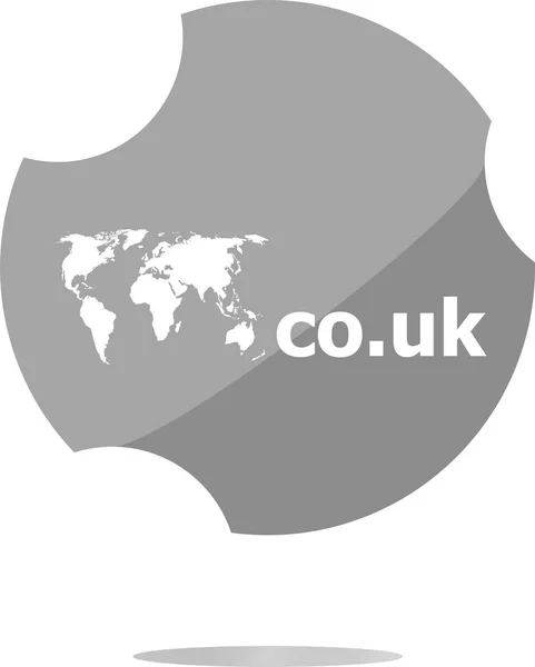 Domain CO.UK sign icon. Top-level internet domain symbol with world map