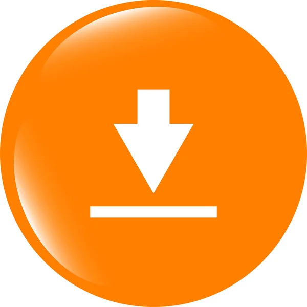 Baixar ícone. Botão de carregamento. Carrega o símbolo. Moderno UI botão do site — Fotografia de Stock