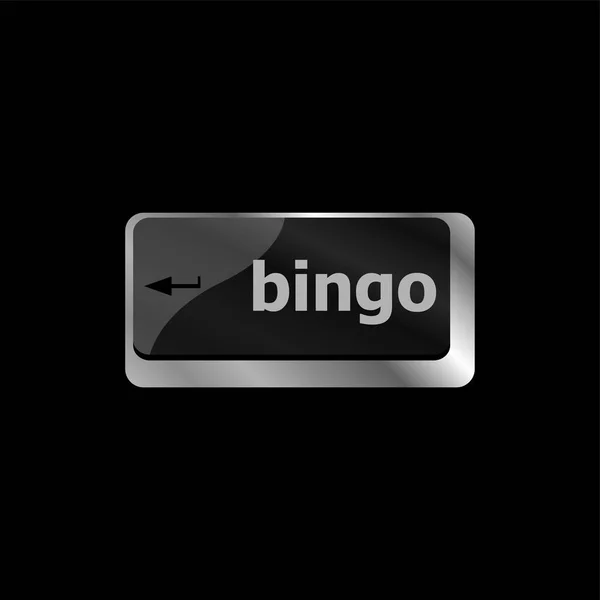 Bingo entrez le bouton sur les touches du clavier de l'ordinateur — Photo