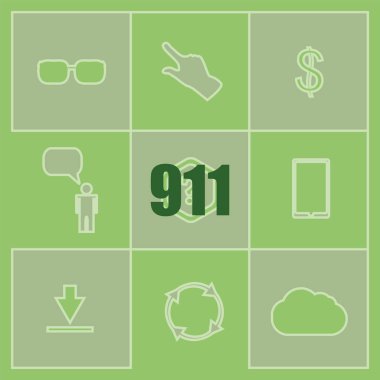 Metin 911'i. Sicil kavramı. İnfographics öğeleri kümesi