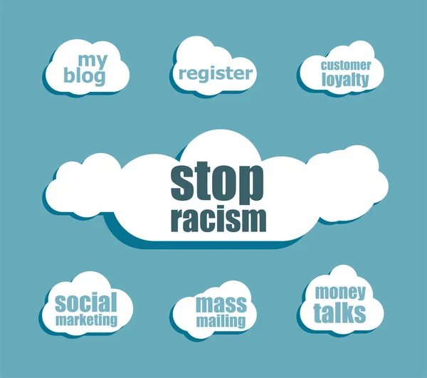 Text stop racism. Social concept . Design with abstract speech bubble set — Stock Photo, Image