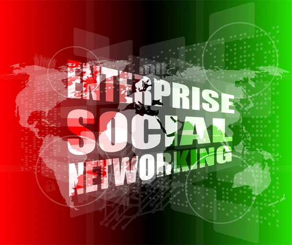 Enterprise sociale netwerken, interface hi-technologie, touch screen — Stockfoto