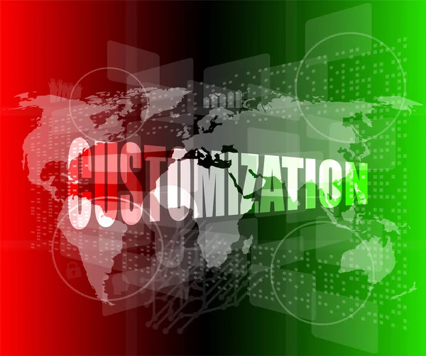 Customization word on digital binary touch screen — Stock Photo, Image