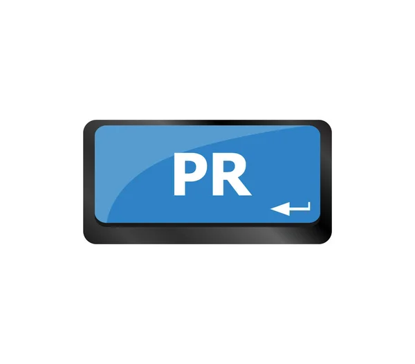 Marketing concept: computer toetsenbord met woord PR — Stockfoto