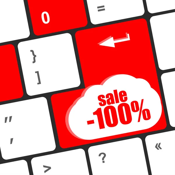 Teclado botões com desconto em close-up como conceito de vendas on-line — Fotografia de Stock