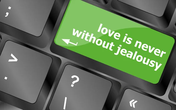 Tecla tecla teclado teclado com amor nunca é sem palavras de ciúme — Fotografia de Stock