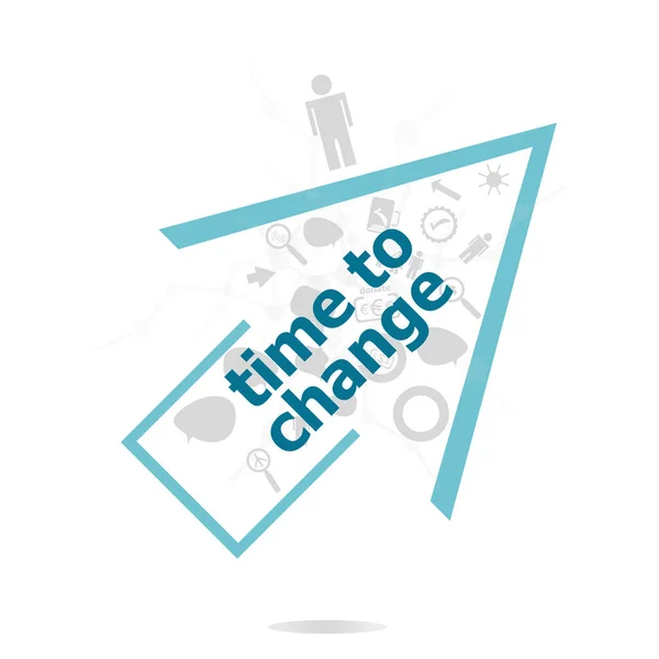 Text Time to change. Time concept . Data protection and secure elements inforgaphic set
