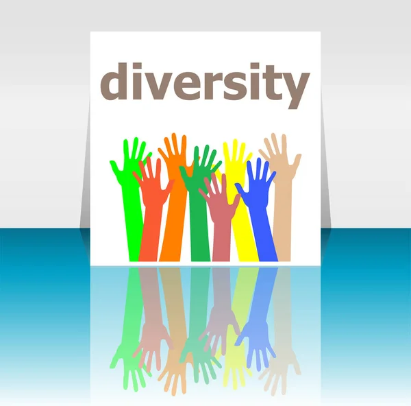 Text Diversity. Business concept . Human hands silhouettes — Stock Photo, Image