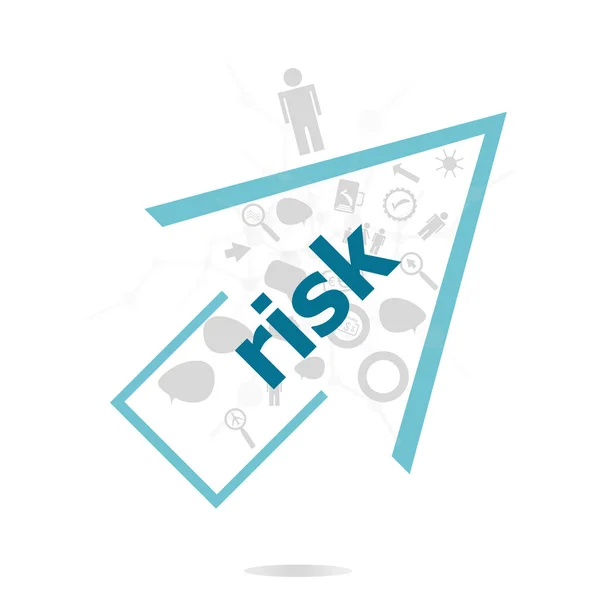 Tekst ryzyka. Koncepcja finansowania. Ochrona danych i bezpieczne elementy zestawu inforgaphic — Zdjęcie stockowe