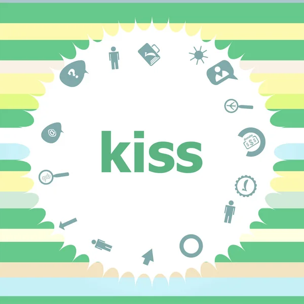Metin öpücük. Aşk kavramı. Infographics Icon set. Matematik, grafikler, posta ve benzeri simgeleri. — Stok fotoğraf