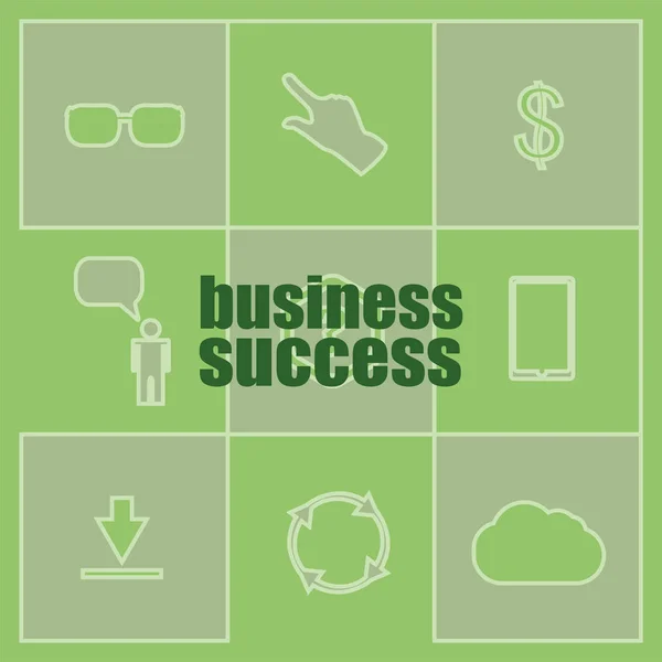 Бизнес-концепция. words business success. Набор значков и кнопок — стоковое фото