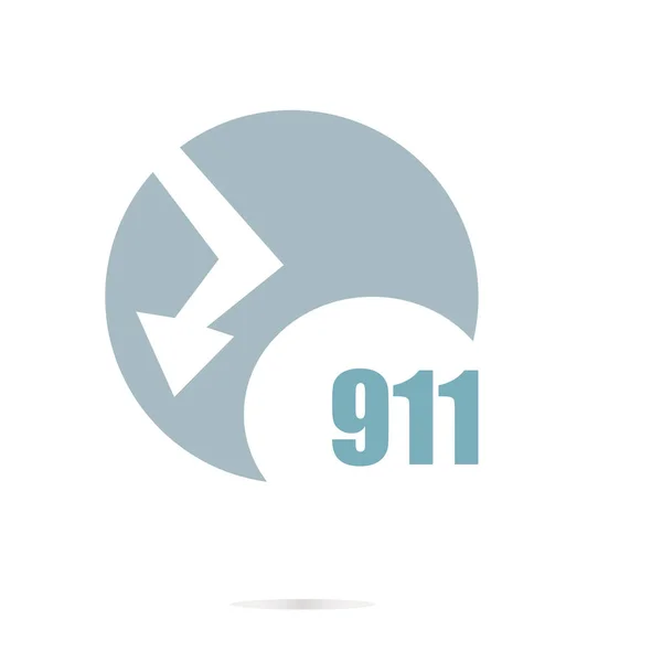 911 的文本。安全概念。标识元素和抽象 web 图标 — 图库照片
