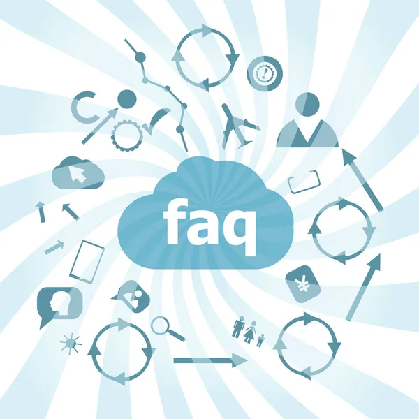 Tekst Faq. Onderwijs concept. veel gestelde vragen. Set van web iconen voor zakelijke, financiële en communicatie — Stockfoto