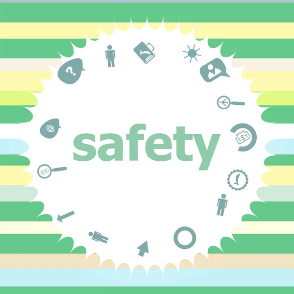 Text Safety. Security concept . Infographics icon set. Icons of maths, graphs, mail and so on. — Stock Photo, Image