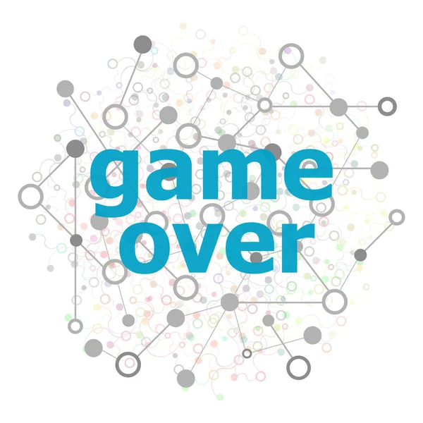 Tekst Game over. Web ontwerpconcept. Gestileerde laag poly concept met bekabelde bouw — Stockfoto