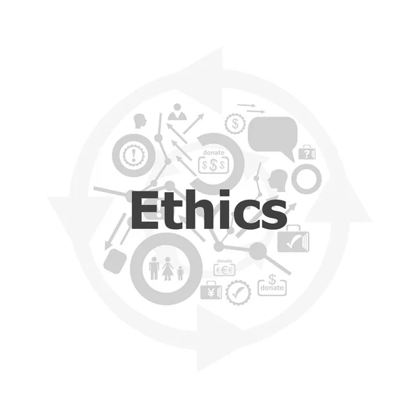 Textová etika na digitálním pozadí. sociální koncept — Stock fotografie