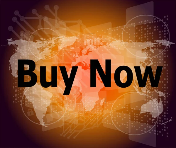 Ordet Köp nu på digital skärm, affärsidé — Stockfoto