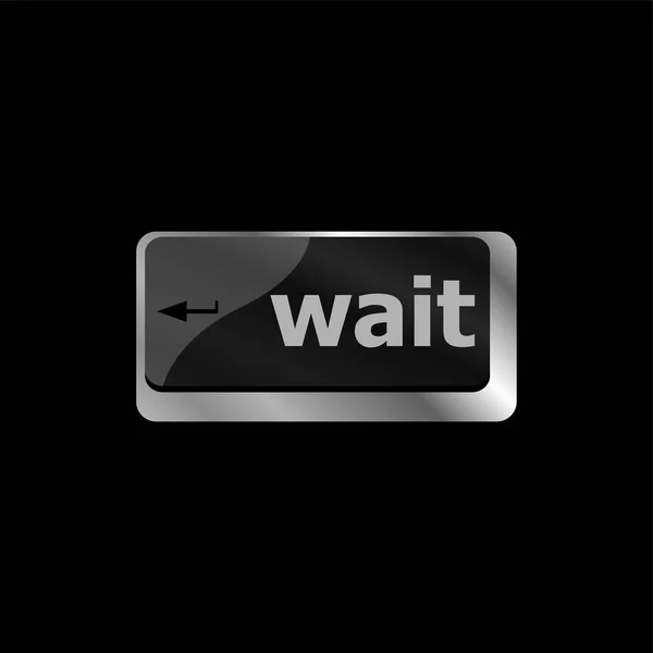 Wait word button on a computer keyboard — Stock Photo, Image