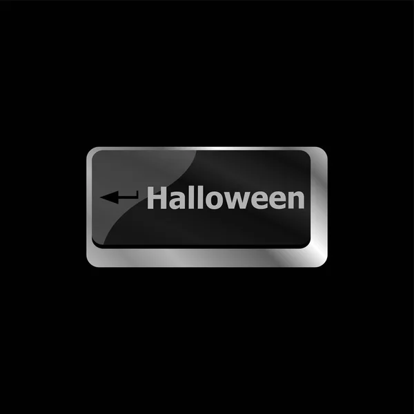 Computer toetsenbord sleutel met sleutel Halloween, close-up — Stockfoto