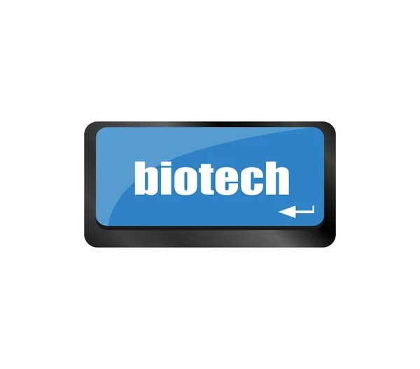 Bio tech message on enter key of keyboard keys — Stock Photo, Image