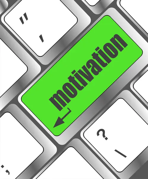 Motivación entrar botón en la tecla del teclado del ordenador — Foto de Stock
