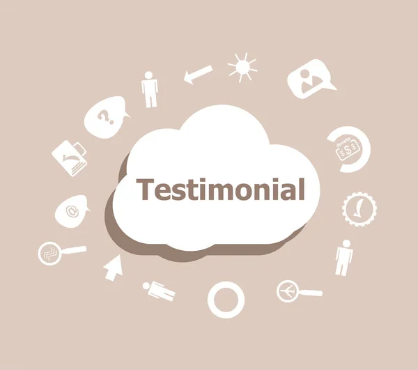 Text Testimonial. Business concept . Icons set for cloud computing for web and app — Stock Photo, Image