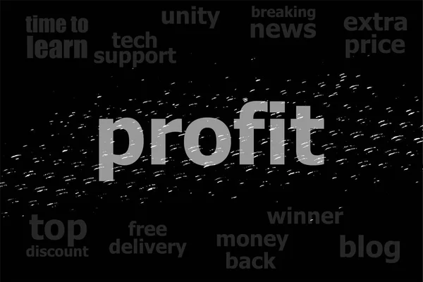 Text Profit. Business concept . Black and white abstract background — Stock Photo, Image