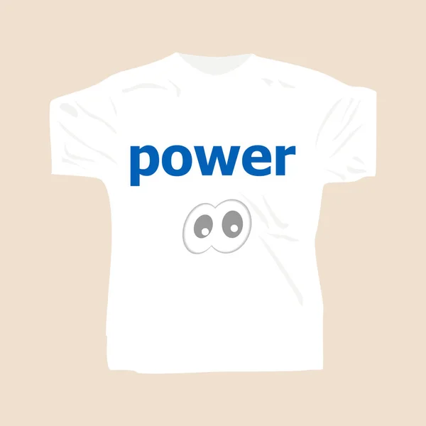 テキスト パワー。ビジネス コンセプトです。白い空の t シャツを着た男 — ストック写真