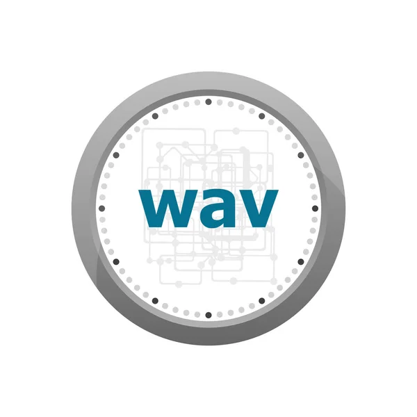 WAV λέξη στην ψηφιακή οθόνη. ψηφιακή έννοια. Αφηρημένη τοίχο ρολόι απομονωθεί σε λευκό φόντο — Φωτογραφία Αρχείου