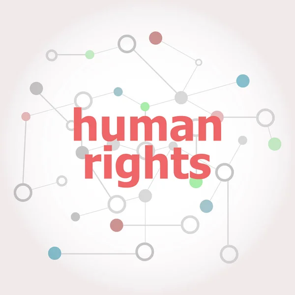 Text Human rights. Law concept . Connected lines with dots. — Stock Photo, Image