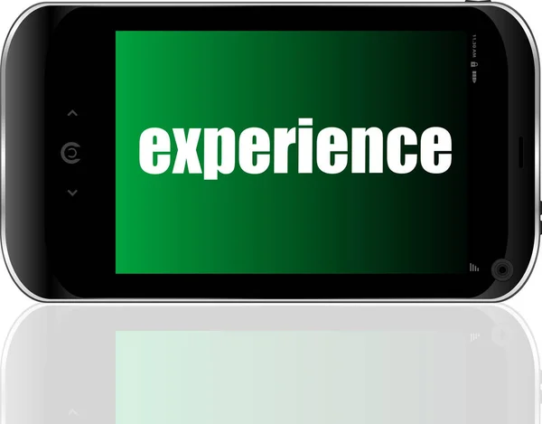 Affärsidé. texterfarenhet. Detaljerad modern smarttelefon — Stockfoto