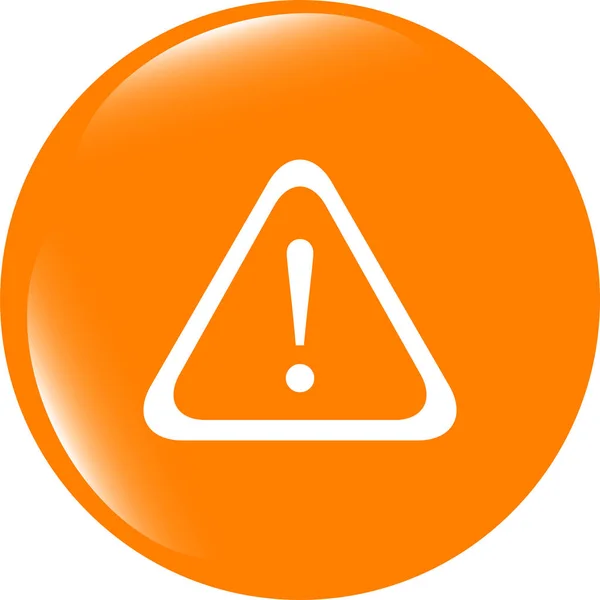 Attention sign icon. Exclamation mark. Hazard warning symbol. Modern UI website button — Stock Photo, Image