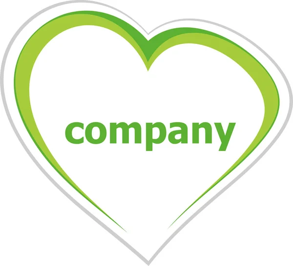 Concepto de negocio, palabra de la compañía en el corazón del amor en blanco —  Fotos de Stock